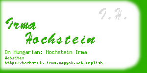 irma hochstein business card